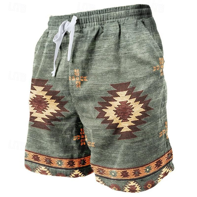Ethnic Indian Fashion - Retro Indian Ethnic Style Beach Shorts