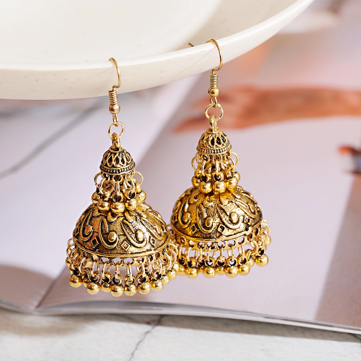 Ethnic Indian Fashion - Indian Tibetan Jewelry Women's Gold Color